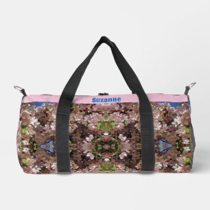 Pink Spring Apple Blossoms Personalised Duffle Bag