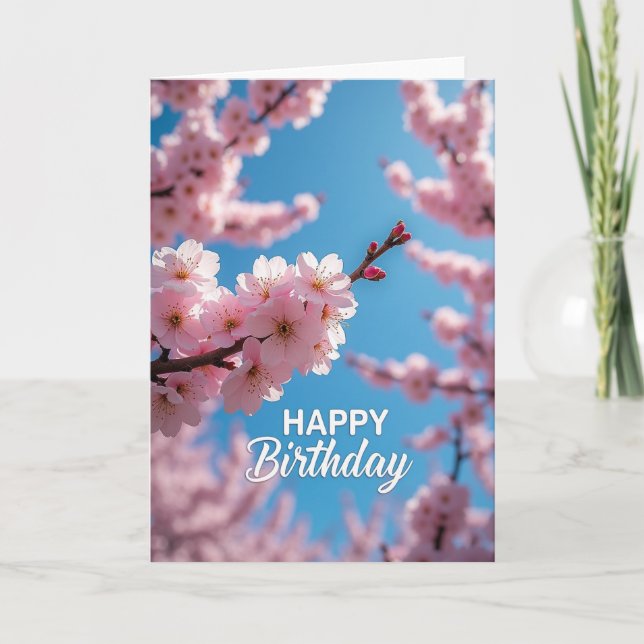 Pink Spring Birthday Card (Front)
