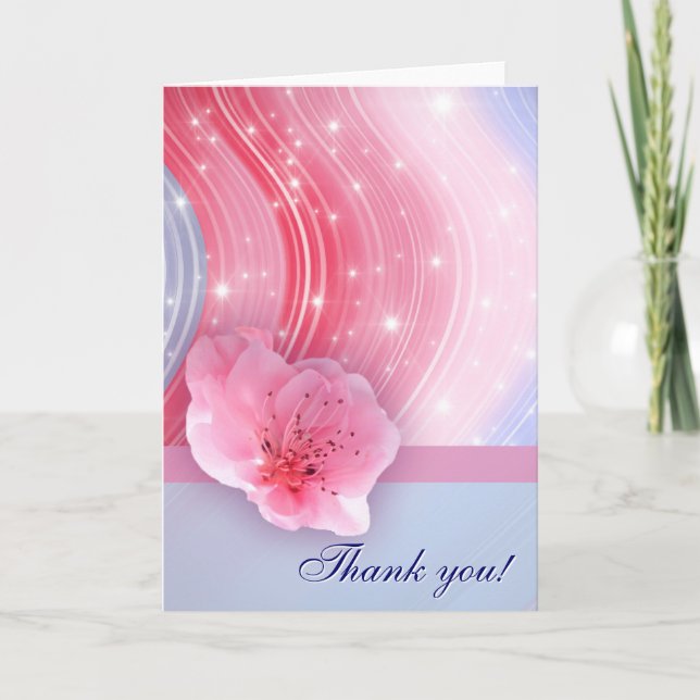 Pink Spring Blossom Thank You Card (Front)
