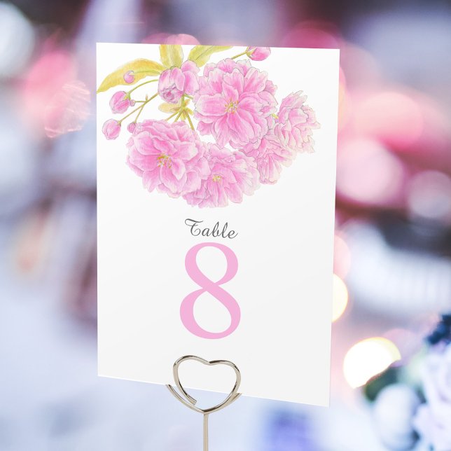 Pink spring blossom Wedding table numbers (Creator Uploaded)