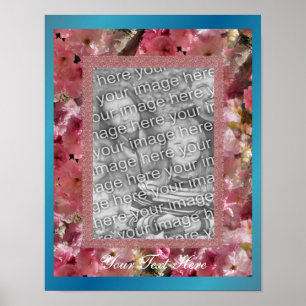 Pink Spring Blossoms Flower Design Frame Photo Poster