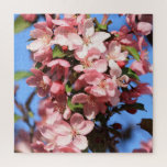 Pink Spring Blossoms with Blue Sky Jigsaw Puzzle<br><div class="desc">This challenging jigsaw puzzle features a beautiful photo of pink crabapple blossoms with a brilliant blue sky in the background. Spring flowers are sure to brighten the mood when your stuck inside,  and this puzzle will provide hours of entertainment.</div>