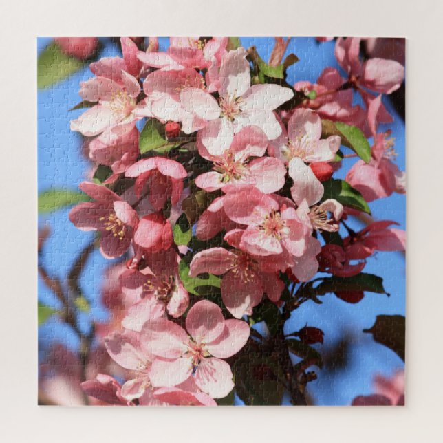 Pink Spring Blossoms with Blue Sky Jigsaw Puzzle (Vertical)