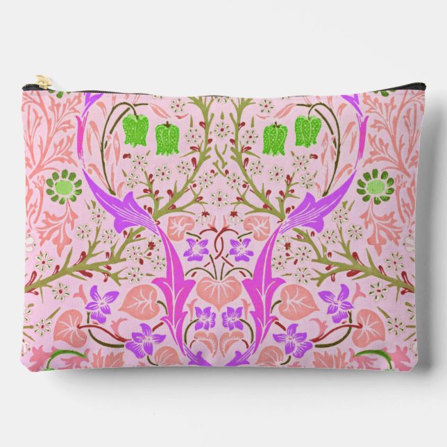 Pink Spring Boho Flower Design Accessory Pouch (Front)