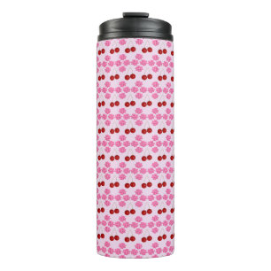 Pink Spring Cherry blossom and cherries Patterned Thermal Tumbler