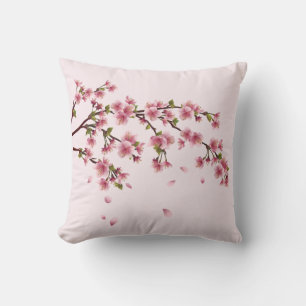 Pink Spring Cherry Blossoms Cushion