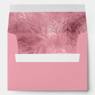 Pink Spring Floral Metallic Modern Envelope