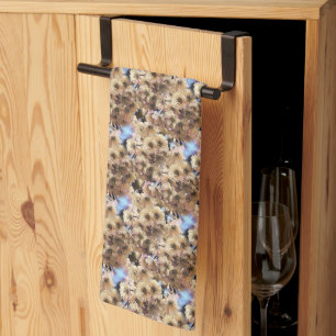 Pink Spring Flower Blossoms Nature Art Pattern Tea Towel
