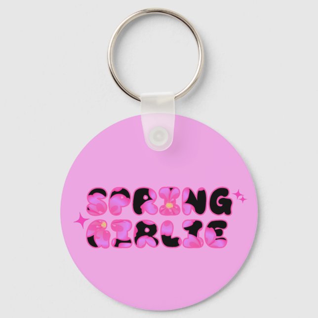 Pink Spring Girlie  Key Ring (Front)