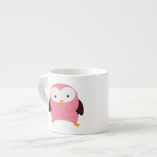 Pink Spring Owl Espresso Cup