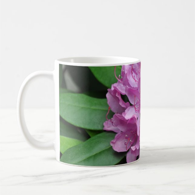 Pink spring rhododendrons coffee mug (Left)