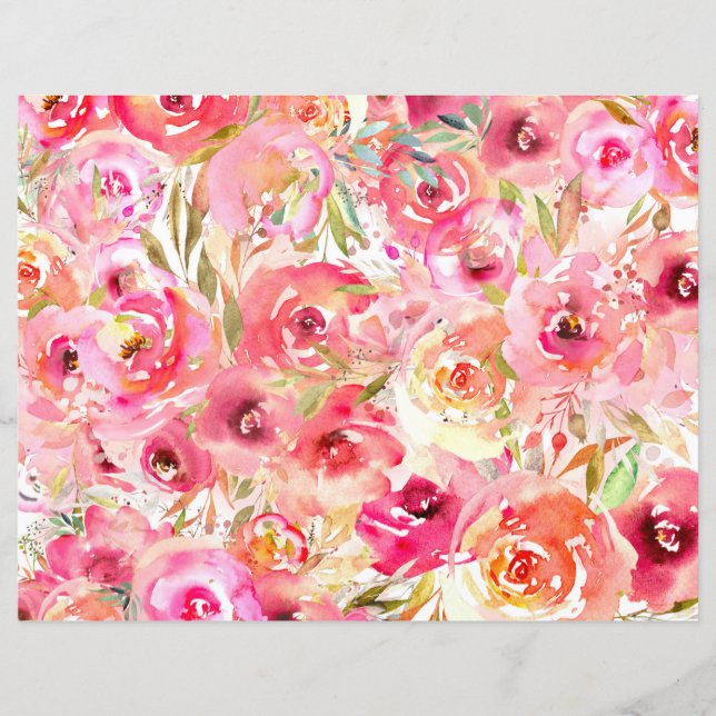 Pink Spring Scrapbook Paper (Front)