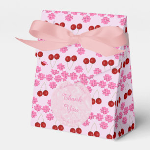 Pink Spring Wedding Cherry blossom and cherries Favour Box