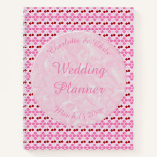 Pink Spring Wedding Cherry blossom and cherries Notebook