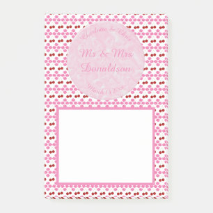 Pink Spring Wedding Cherry blossom and cherries Post-it Notes