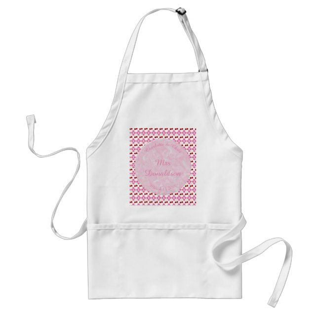 Pink Spring Wedding Cherry blossom and cherries Standard Apron (Front)