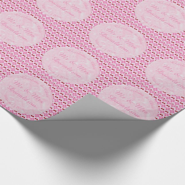 Pink Spring Wedding Cherry blossom and cherries Wrapping Paper (Corner)