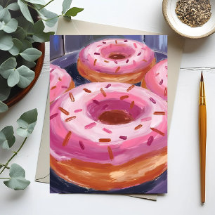 Pink Sprinkle Donuts Baking Pastry Postcard