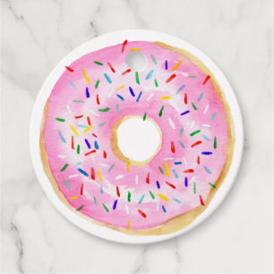 Pink Sprinkle Doughnut Baby Sprinkle Thank You Favour Tags