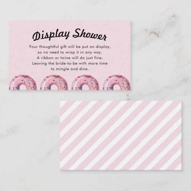 Pink Sprinkle Doughnut Display Shower Insert Card (Front/Back)