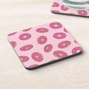 Pink Sprinkle Doughnut Pattern Coaster