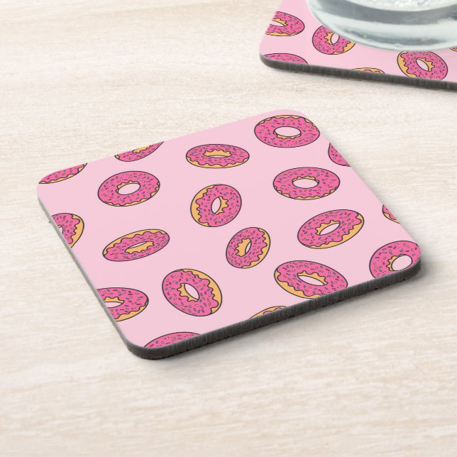 Pink Sprinkle Doughnut Pattern Coaster (Left Side)