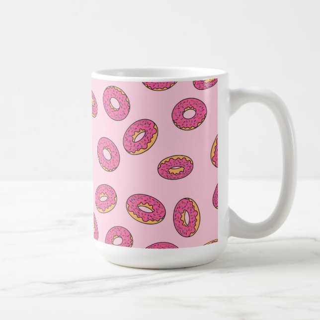 Pink Sprinkle Doughnut Pattern Coffee Mug (Right)