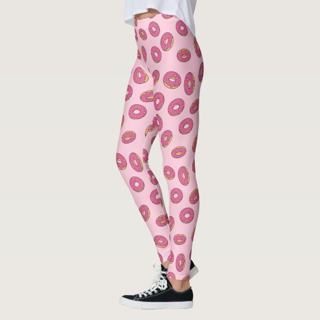 Pink Sprinkle Doughnut Pattern Leggings (Left)