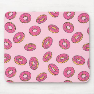 Pink Sprinkle Doughnut Pattern Mouse Pad