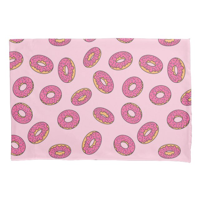 Pink Sprinkle Doughnut Pattern Pillowcase (Front-Left)