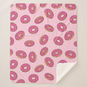 Pink Sprinkle Doughnut Pattern Sherpa Blanket