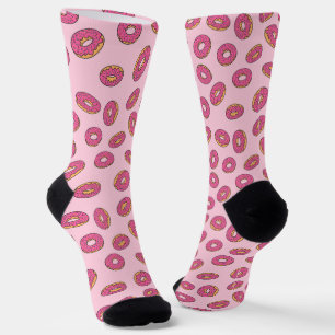 Pink Sprinkle Doughnut Pattern Socks