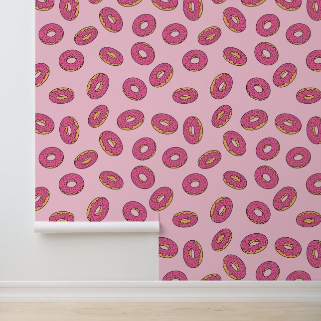 Pink Sprinkle Doughnut Pattern Wallpaper (Application)