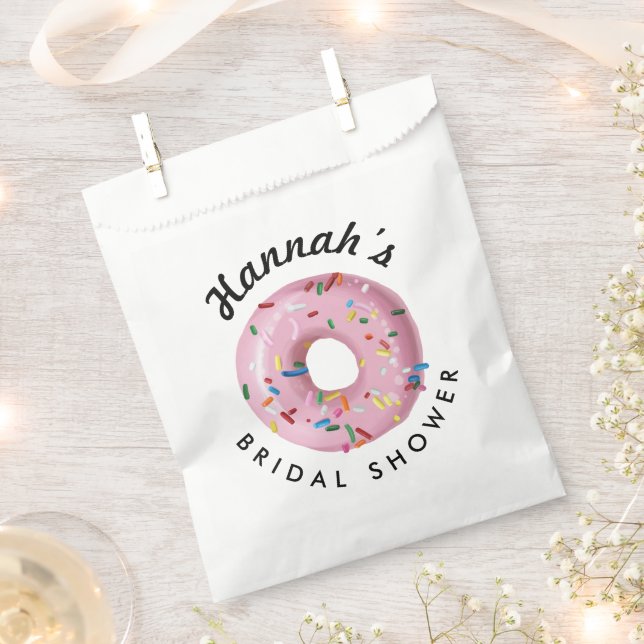 Pink Sprinkle Doughnut Shop Bridal Shower Favour B Bag (Clipped)