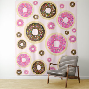 Pink Sprinkle Doughnuts Modern Fun Sprinkle Cute Tapestry
