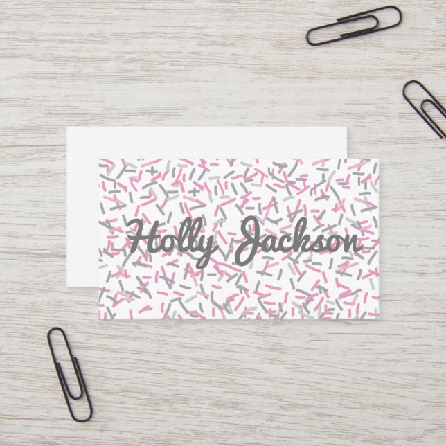 Pink Sprinkles Business Cards (Front/Back In Situ)