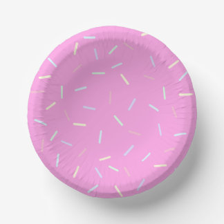 Pink Sprinkles Print Paper Bowl Plate