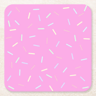 Pink Sprinkles Print Paper Bowl Square Paper Coaster