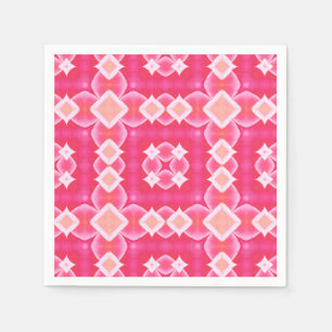 Pink square abstract floral baby girl pattern napkin