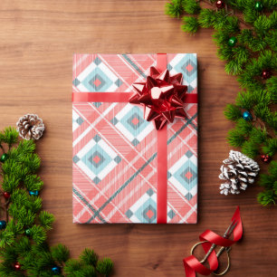 Pink Square Christmas 30"x60' Wrapping Paper