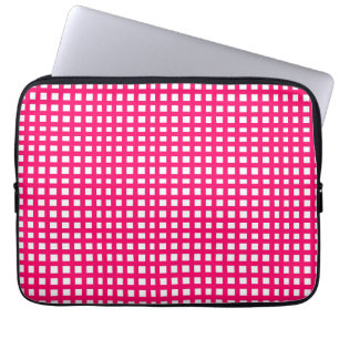 pink square mesh grid  laptop sleeve