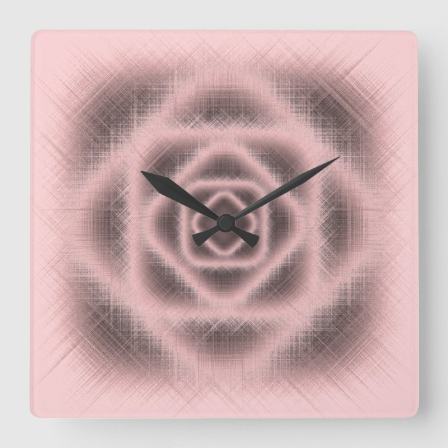 PINK SQUARE WALL CLOCK (Front)