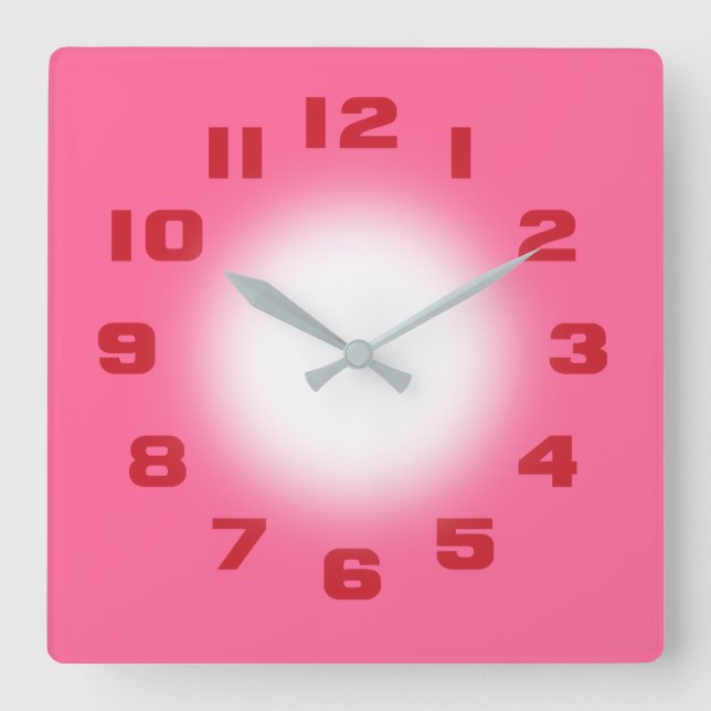 Pink Square Wall Clock (Front)