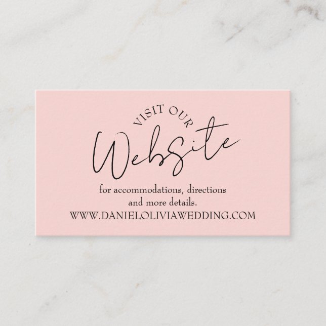 Pink Square Wedding Business Card (Front)