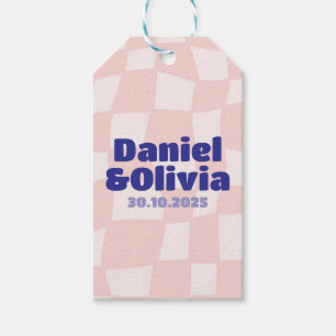 Pink Square Wedding Gift Tags