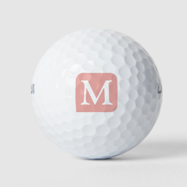 pink square with her own initial customized golf balls (Front)