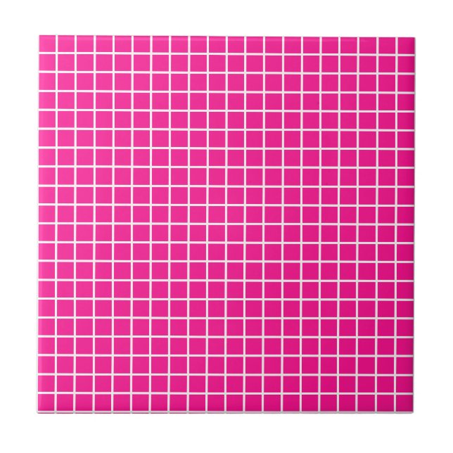Pink Squares Ceramic Tile (Front)