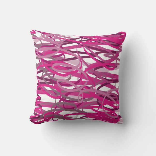 pink squiggles cushion (Front)