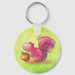 Pink Squirrel Keychain