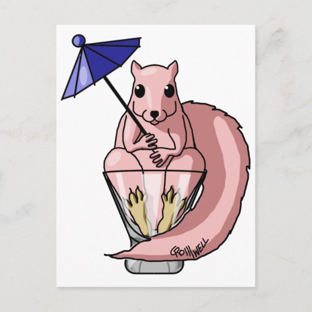Pink Squirrel Postcard (Front)
